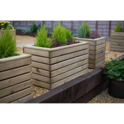 Forest Garden Wooden Linear Double Planter -Plantery Shop 12814339 1414832957039523
