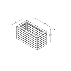 Forest Garden Wooden Linear Double Planter -Plantery Shop 12814339 1614832957123241