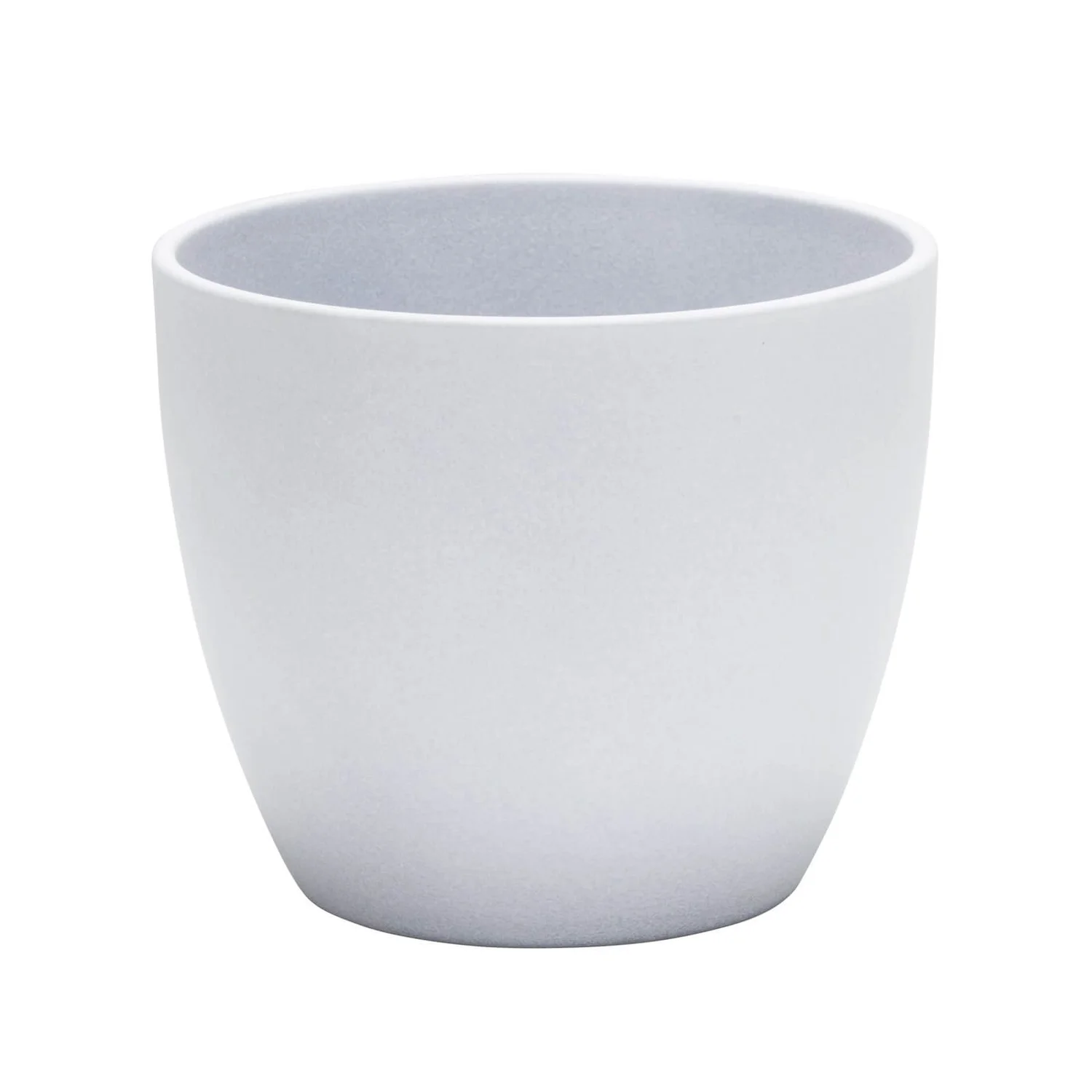 Grey Stone Ceramic Cover Pot - 14cm 3 Grey Stone Ceramic Cover Pot - 14cm