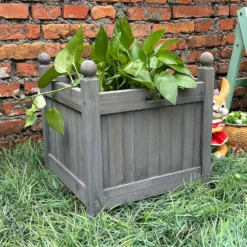 Homebase Medium Wooden Planter Grey -Plantery Shop 12885225 2145013038344101
