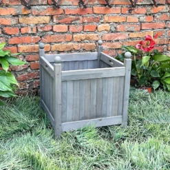 Homebase Large Wooden Planter Grey -Plantery Shop 12885228 9875013038355126