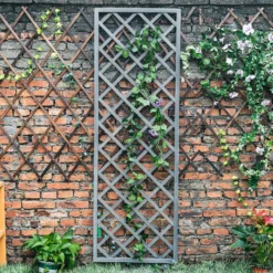 1.8m X 60cm Wooden Trellis Panel - Grey 8 1.8m X 60cm Wooden Trellis Panel - Grey -Plantery Shop 12885325 7185013038682600