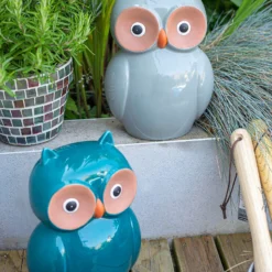 Ceramic Owl Garden Ornament - 25cm -Plantery Shop 12890924 1294941773911491