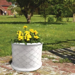 Mayfair Antique White Cylinder Plant Pot - 38cm 5 Mayfair Antique White Cylinder Plant Pot - 38cm -Plantery Shop 13176817 1604943628075927