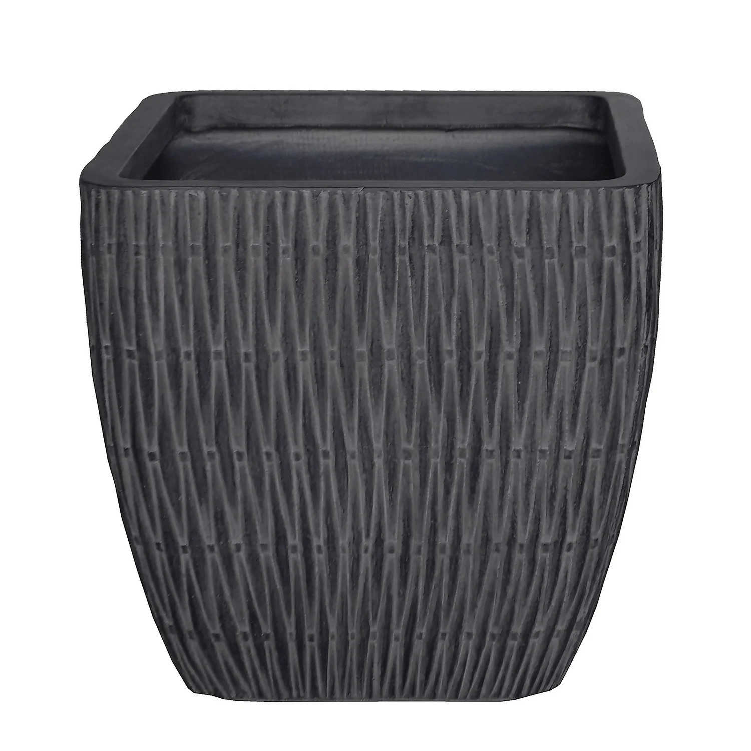 House Beautiful Roma Weave Charcoal Square Pot - 37cm 3 House Beautiful Roma Weave Charcoal Square Pot - 37cm
