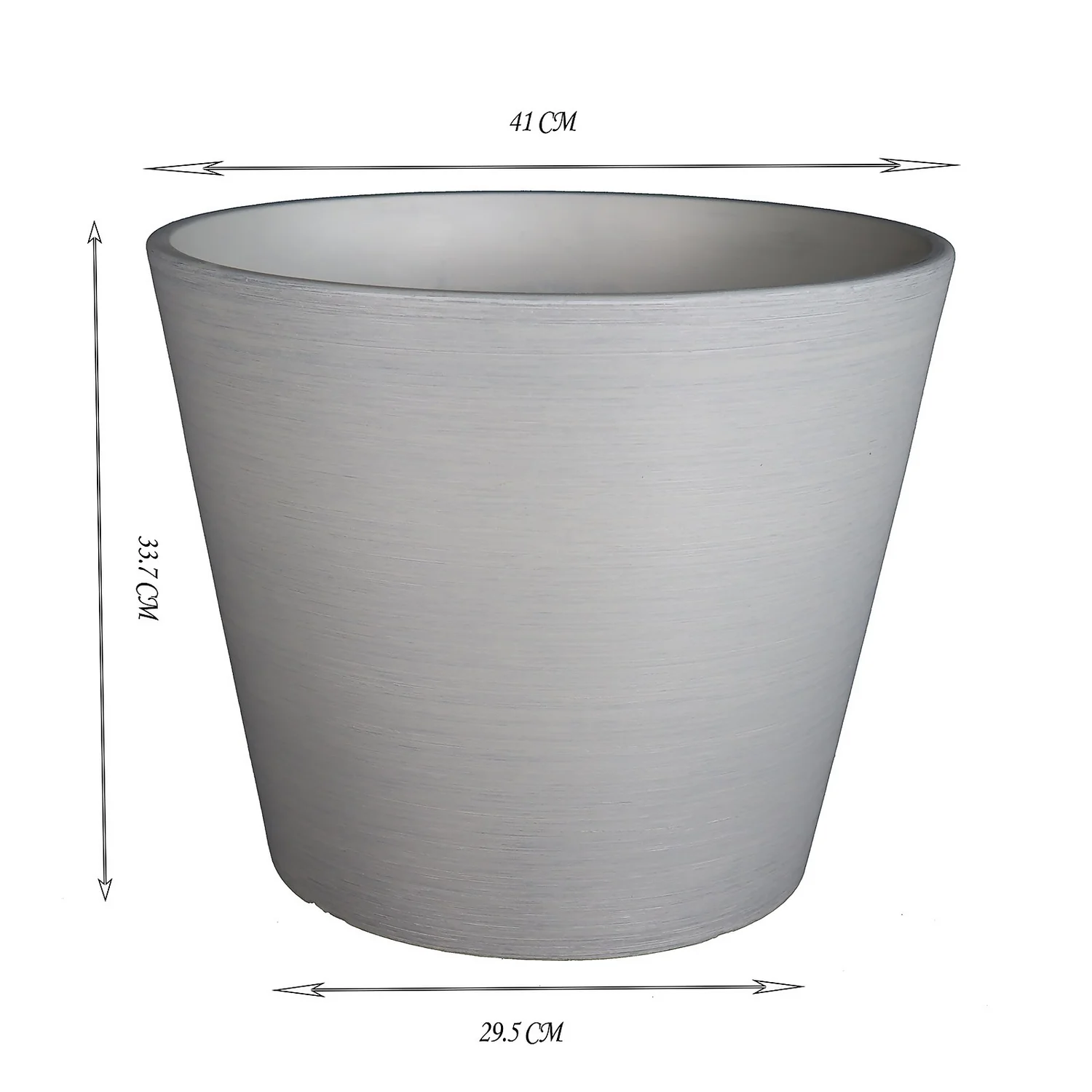 Light Grey Brush Planter - 40cm 4 Light Grey Brush Planter - 40cm - Image 2