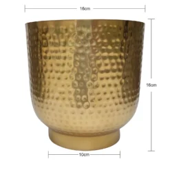 Hammered Brass Indoor Plant Pot - 16cm -Plantery Shop 13887185 1204999809918699