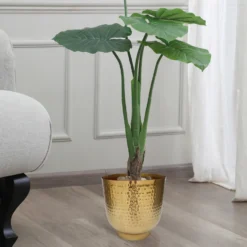 Hammered Brass Indoor Plant Pot - 16cm -Plantery Shop 13887185 1744999810045341