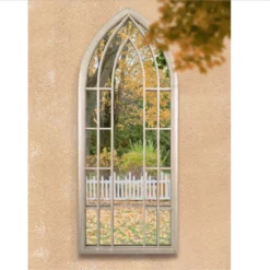 MirrorOutlet Somerley Sunflower Gothic Arch Large Garden Mirror - 150x61 Cm -Plantery Shop 13950558 9584987173091575