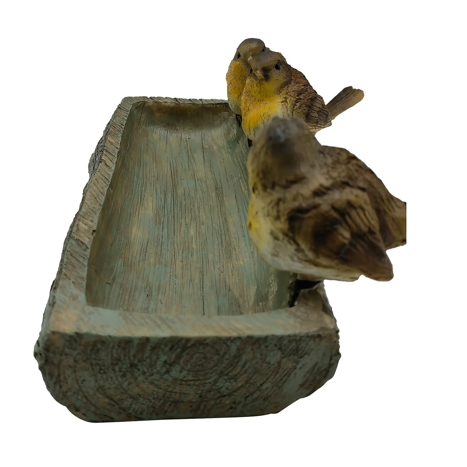 Homebase Wood Log Bird Bath With Birds 5 Homebase Wood Log Bird Bath With Birds - Image 3