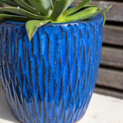Chiswick Textured Pot Blue - 18cm 11 Chiswick Textured Pot Blue - 18cm -Plantery Shop 13973626 8265011238545092
