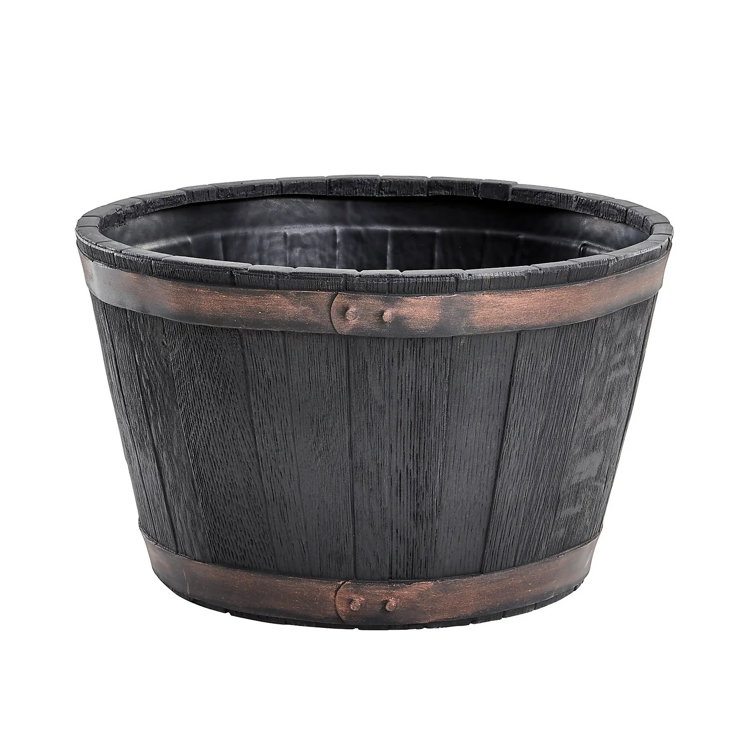Oakwood Effect Plastic Planter - 60cm 3 Oakwood Effect Plastic Planter - 60cm
