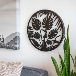 Jungle Leaf Garden Wall Art 35cm - Black -Plantery Shop 13981006 7305005835382876
