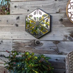Hexagonal Laser Cut Outdoor Mirror 35cm - Black 12 Hexagonal Laser Cut Outdoor Mirror 35cm - Black -Plantery Shop 13981007 7105005835377797